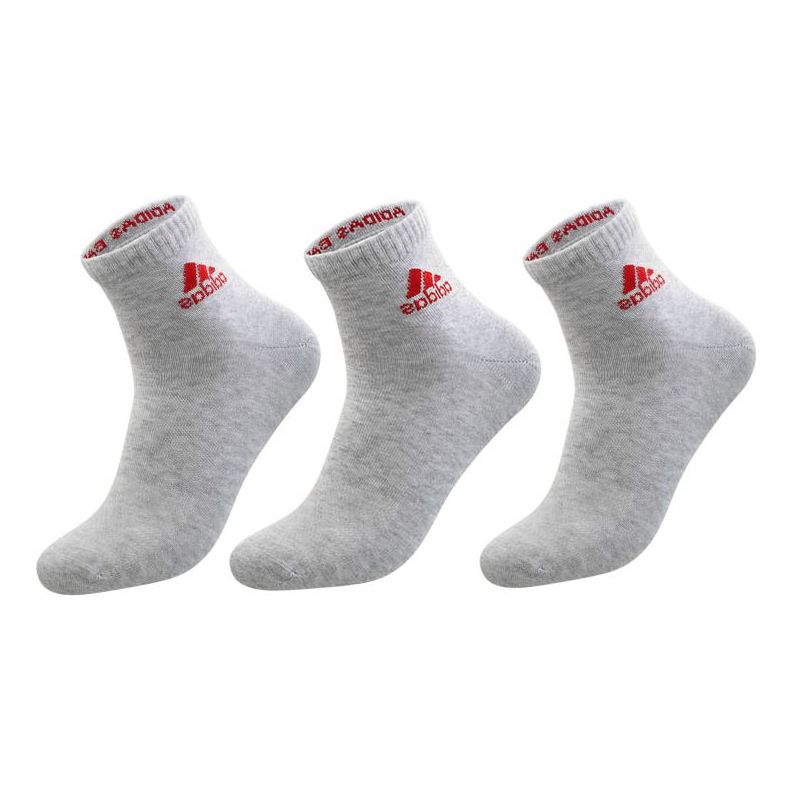 adidas Casual Sports Running Badminton Socks Unisex Combined Pack Grey MF0028