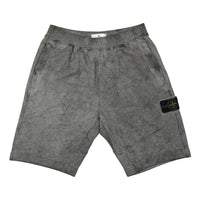 STONE ISLAND Patch Logo Fleece Shorts 'Melange Black' 741563690-V1M29