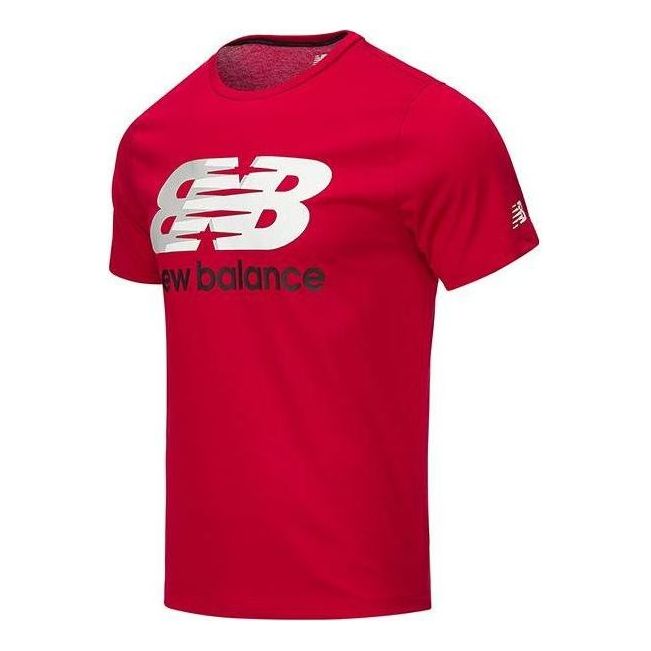 New Balance Graphic Heathertech T-Shirt Asia Sizing 'Red White' AMT11071-RBK