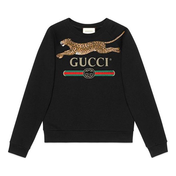 Gucci Panther Logo Sweatshirt For Men Black 527743-X9X94-1082