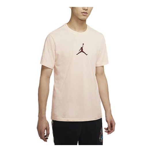 Men's Air Jordan Logo Sports Short Sleeve Pink T-Shirt BQ6741-838