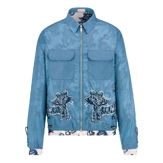 Men's DIOR x Kenny Scharf Crossover SS22 Zipper Jacket Blue 213C522B3830-C585