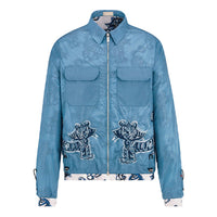 Men's DIOR x Kenny Scharf Crossover SS22 Zipper Jacket Blue 213C522B3830-C585