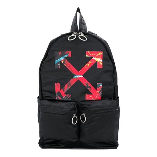 Off-White Nylon Arrow Printing Backpack Black OMNB003S19D10016-1088