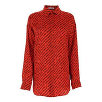 Balenciaga Logo Printing Long-Sleeved Shirt Red 623037TJLI16167