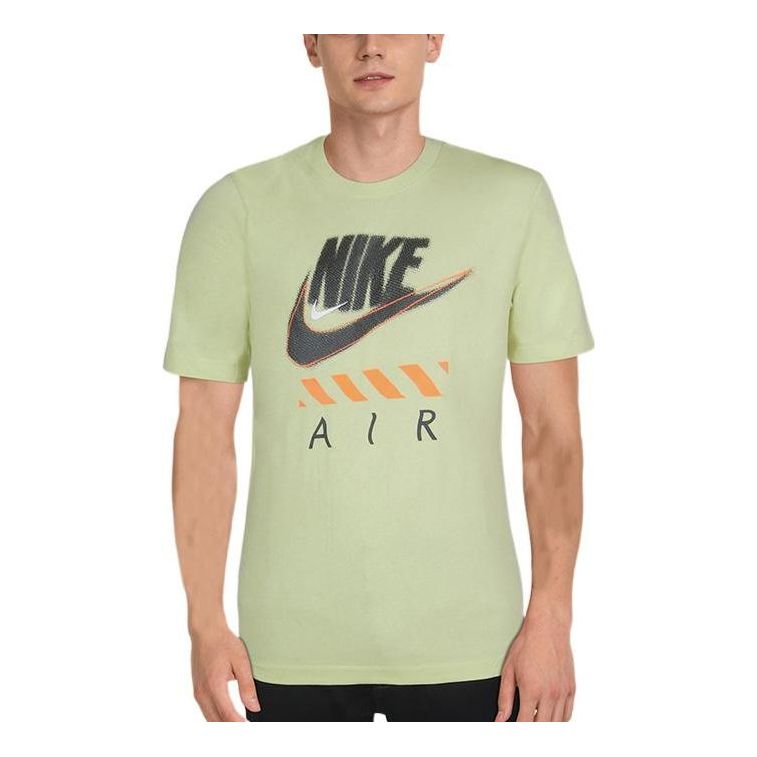 Men's Nike Minimalistic Alphabet Large Logo Printing Casual Round Neck Short Sleeve Green T-Shirt DH0059-352