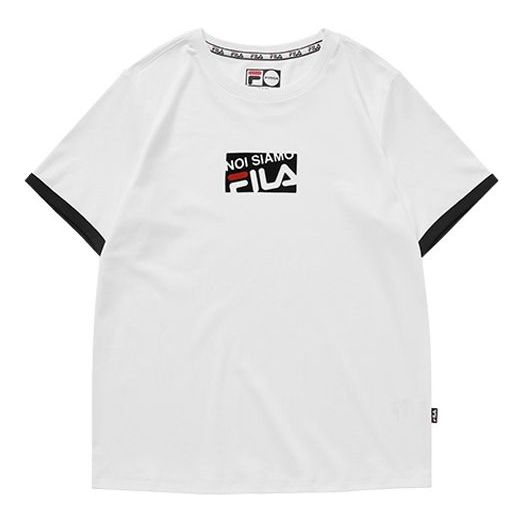 (WMNS) FILA Fusion Logo Short Sleeve White T11W931124F-WT