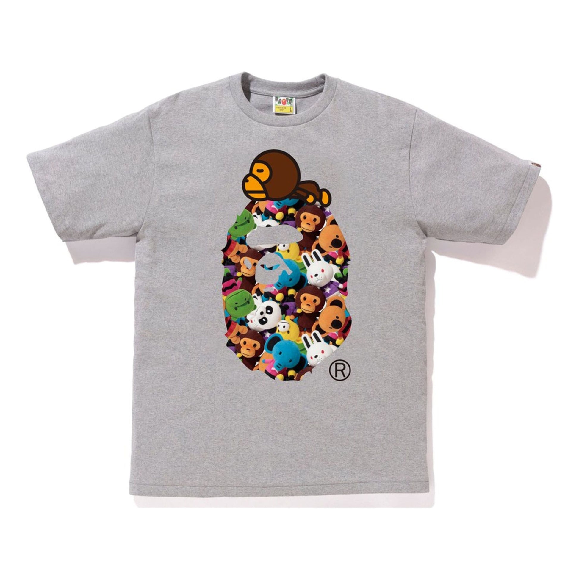 BAPE Milo All Plush Doll Milo on Ape Tee Gray BAPE-SS18-039