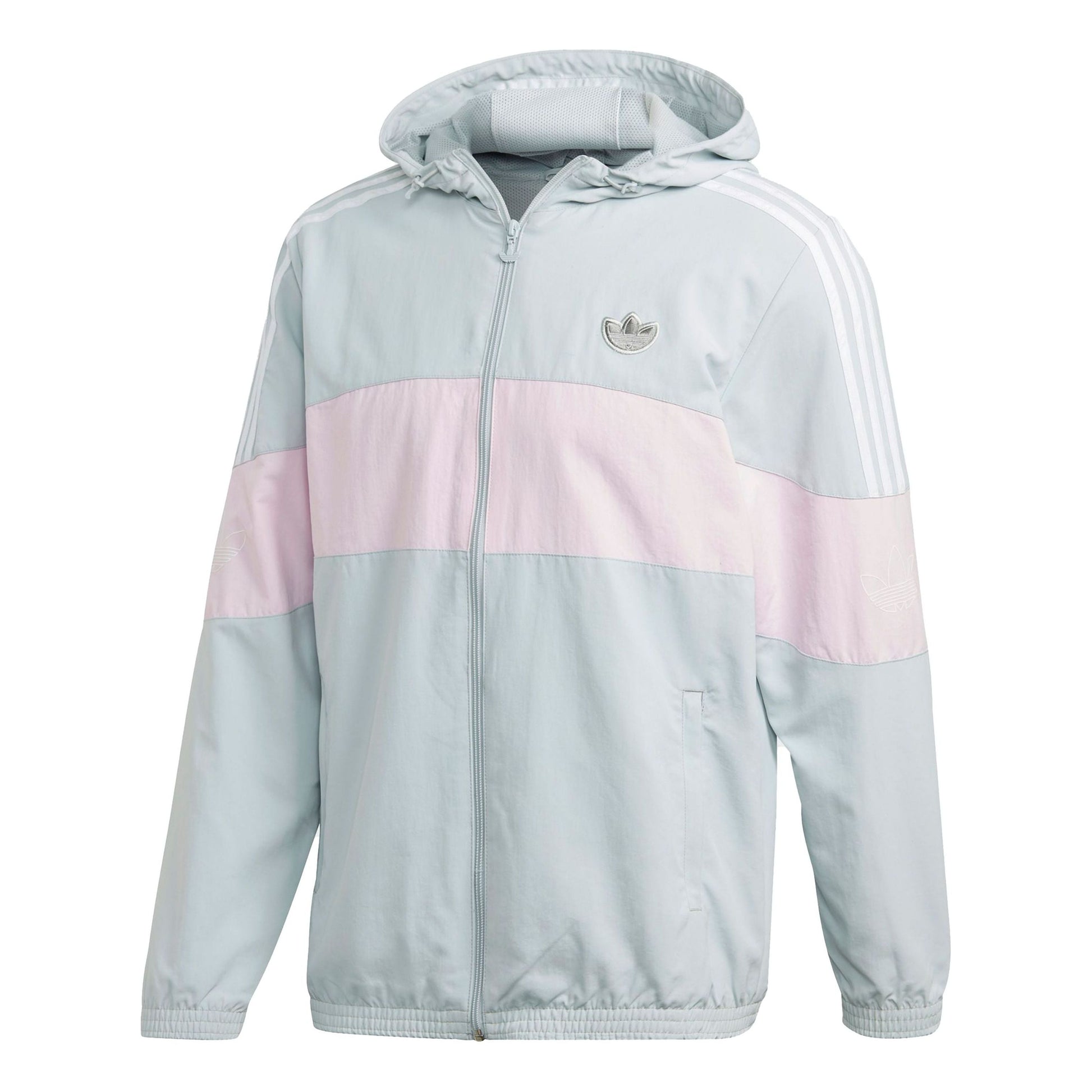 adidas originals hooded Windbreaker Colorblock Casual Sports Jacket Transparent Gray FM3891