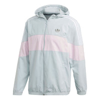 adidas originals hooded Windbreaker Colorblock Casual Sports Jacket Transparent Gray FM3891