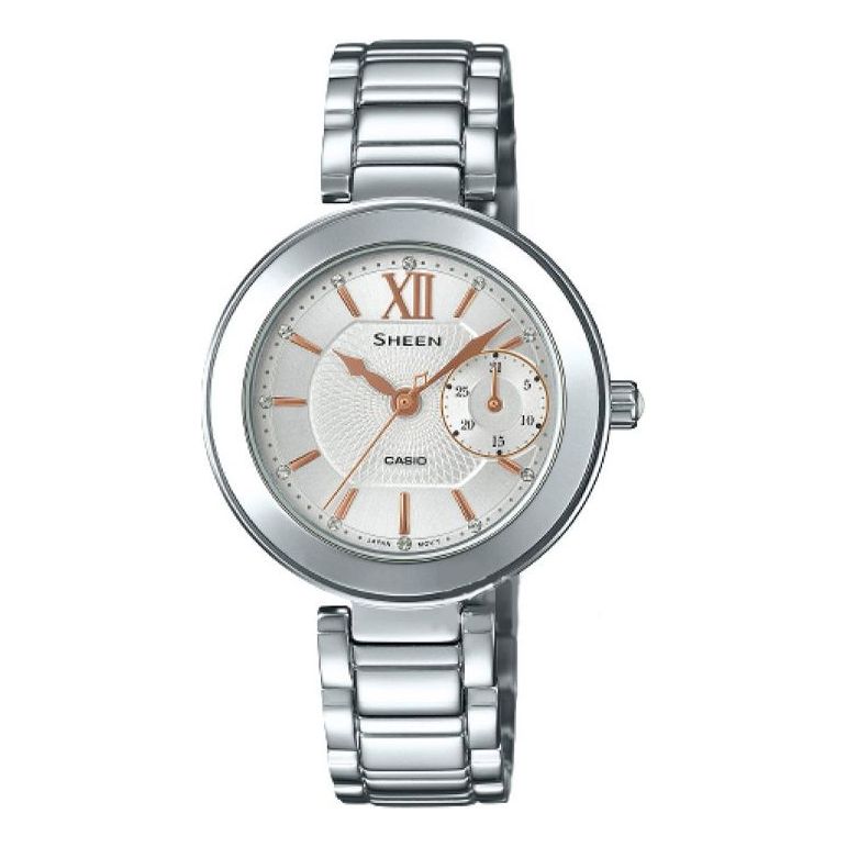 CASIO SHEEN Series Quartz Watch Stainless Steel Strap Silver Analog SHE-3050D-7A