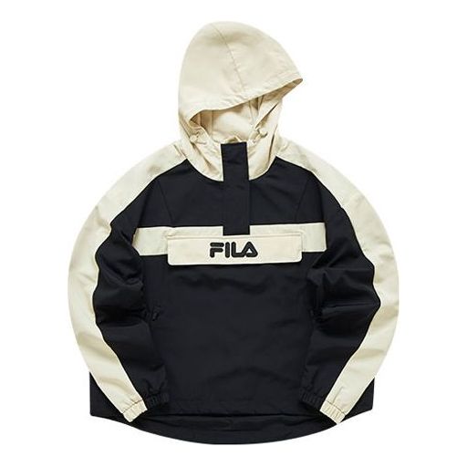 Fila FUSION Logo Colorblock Woven Sports Hooded Jacket Black T11W113705F-BK