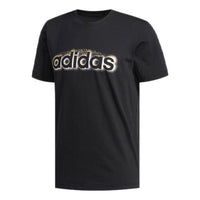 adidas Sports Training Round Neck Black Foil Graphic Tee 'Black' EI4607