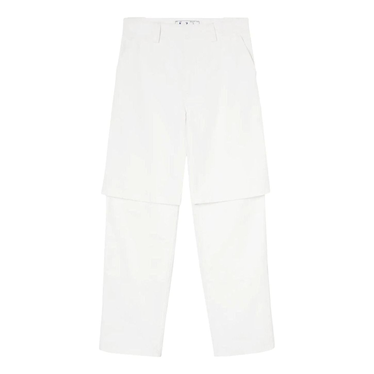 Men's Off-White FW22 Solid Color Casual Pants/Trousers Loose Fit White OMCA225S22FAB0010100