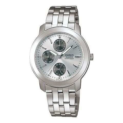 CASIO Large Series Silver Gray Waterproof Quartz Stainless Steel Strap Watch Couple MTP-1192A-7A