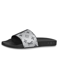 LOUIS VUITTON Waterfront Slides 'Black White Monogram' 1A419U