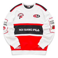 FILA Contrast Print Letters Crew Neck Sweatshirt White T11M111211F-WT