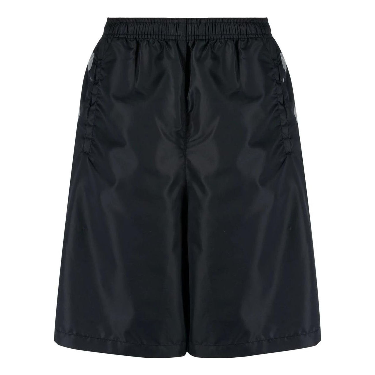 Men's Off-White SS22 Twill Printing Elastic Waistband Straight Shorts Ordinary Version Black OMFA010C99FAB00110101010