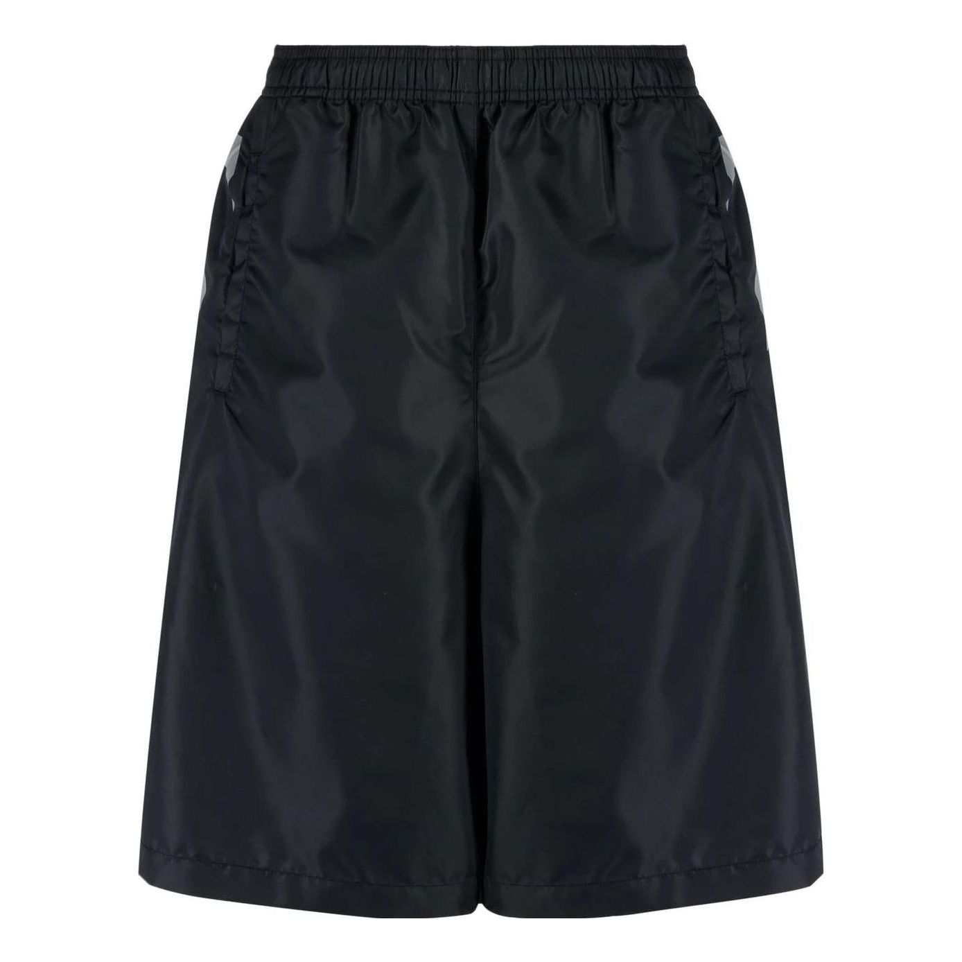 Men's Off-White SS22 Twill Printing Elastic Waistband Straight Shorts Ordinary Version Black OMFA010C99FAB00110101010