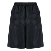Men's Off-White SS22 Twill Printing Elastic Waistband Straight Shorts Ordinary Version Black OMFA010C99FAB00110101010