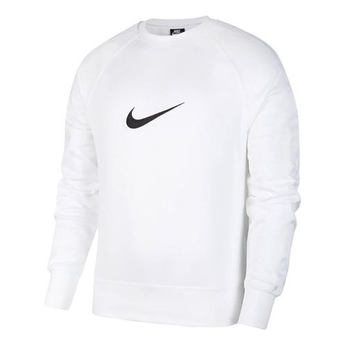 Nike Sportswear Swoosh Casual Sports Crew-neck Long Sleeve 'White' DA0087-100