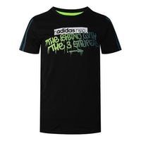 adidas neo Printing Pattern Sports Short Sleeve Black FP7320