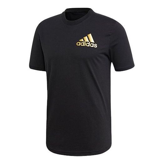 adidas Training Sports Solid Color Short Sleeve Black EB7566