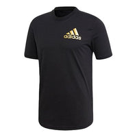 adidas Training Sports Solid Color Short Sleeve Black EB7566