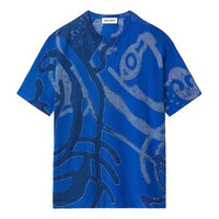 Men's KENZO SS21 Cotton Colorblock Short Sleeve Blue FB55PU5873TD-69