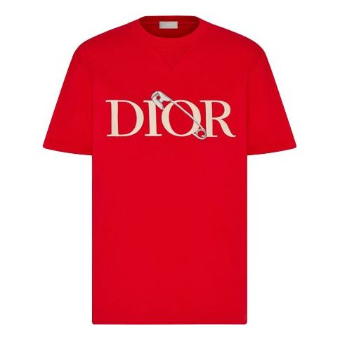 DIOR And Judy Blame Paper Clip Embroidered M Red 043J625B0554-C381
