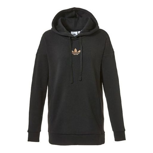 (WMNS) adidas originals Trefoil Hoodie 'Black' GH7776
