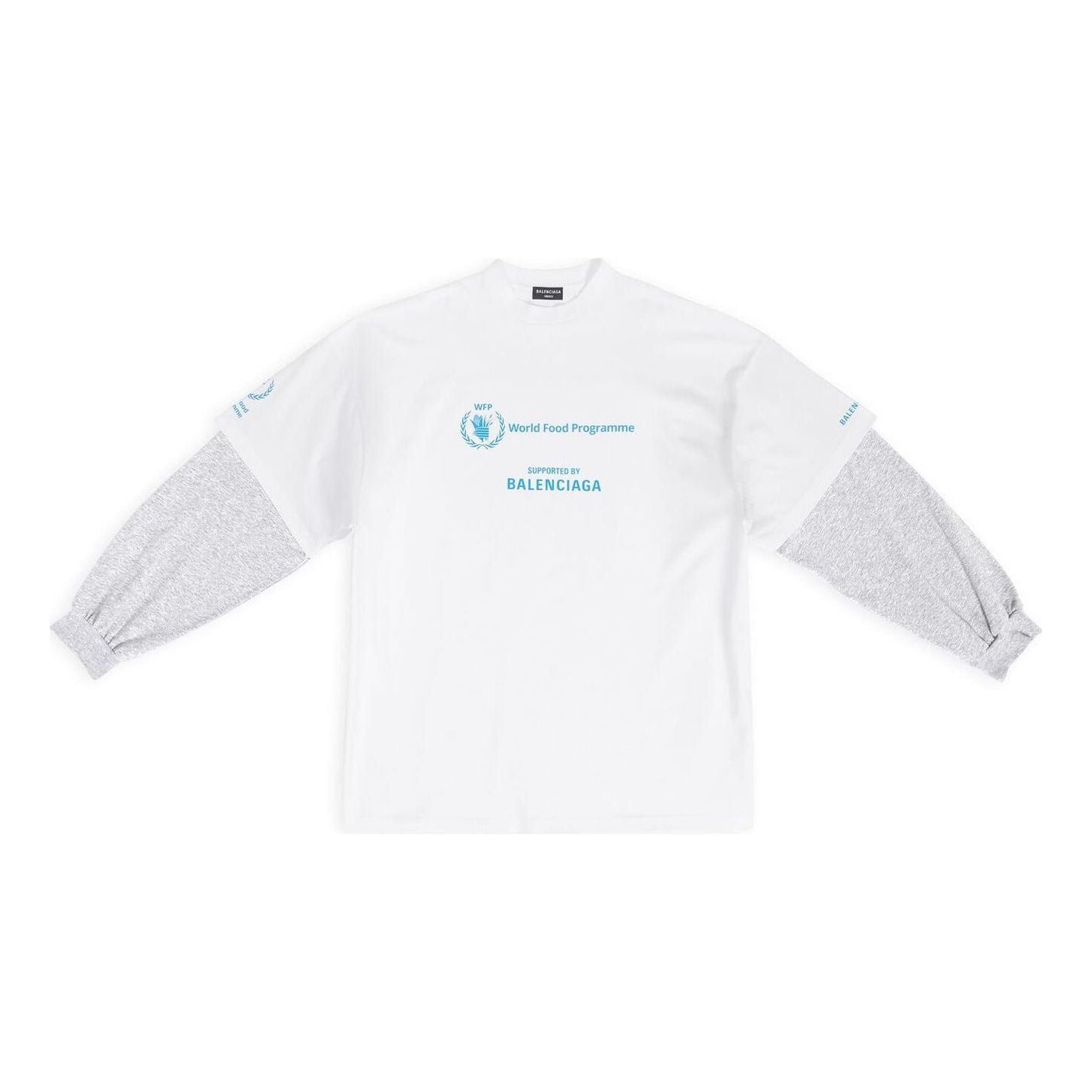 Balenciaga x WFP Double Sleeves T-Shirt 'White' 698089TMVL29086