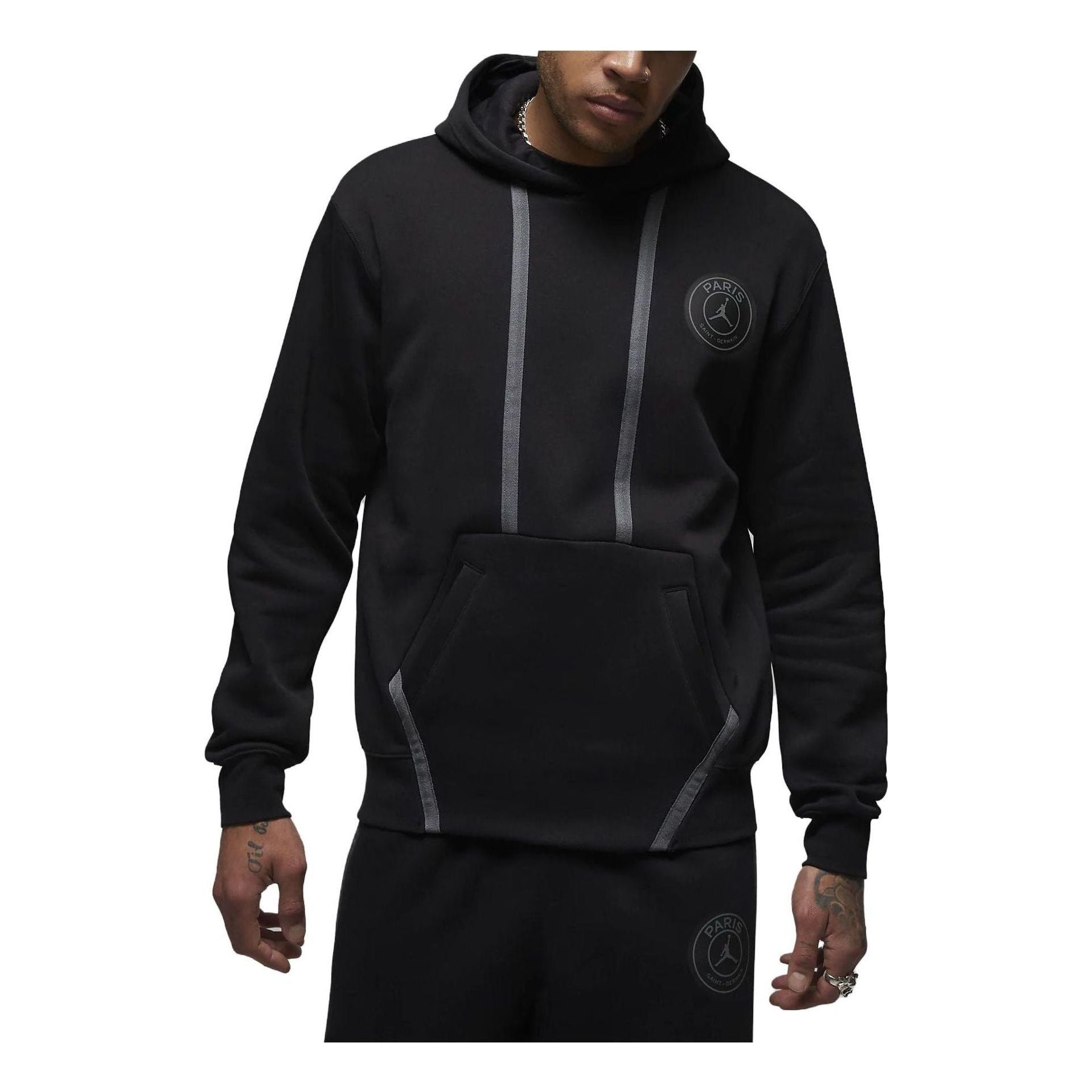 Air Jordan x Paris Saint-Germain Fleece Pullover Hoodie 'Black' DZ2923-010