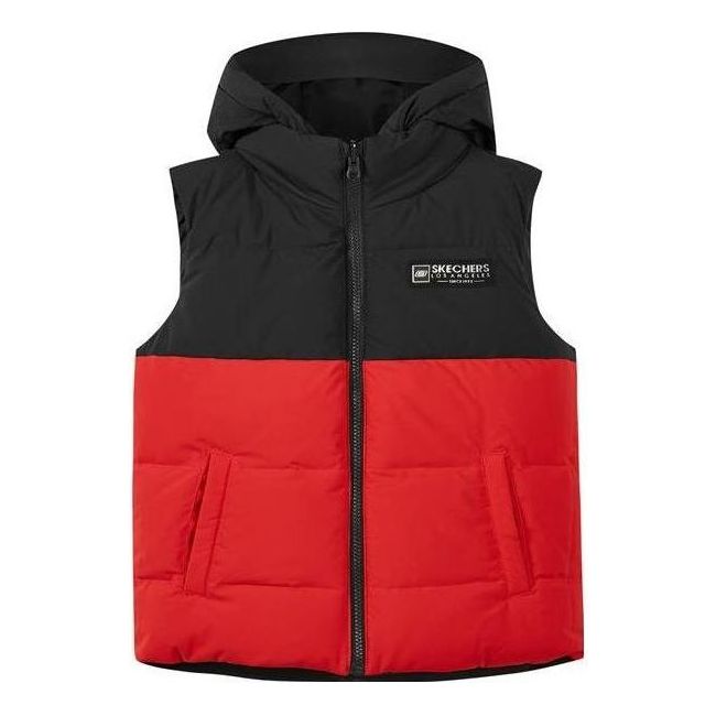 (GS) Skechers Logo Printed Reversible Down Jacket 'Red Black' P422B002