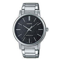 Men's CASIO Quartz Watch Stainless Steel Strap Black Dial Waterproof Analog Mens MTP-E145D-1A