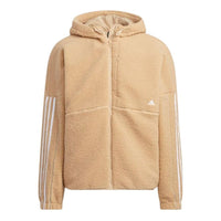 adidas Stripe  Hooded Casual Jacket Unisex Khaki HP1375