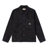 Stussy Unisex Venus Chor Printing Lapel Jacket Black 115600