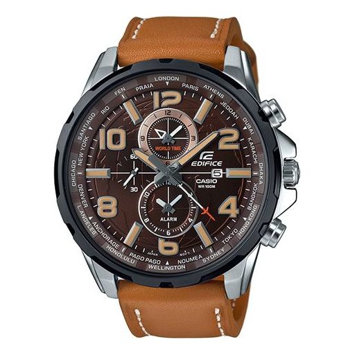 Men's CASIO EFDIFICE Series 3D Map Strap Watch EFR-302BL-5A Mens Brown Analog EFR-302BL-5A2021