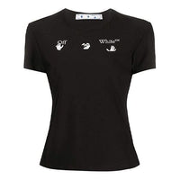 (WMNS) Off-White SS20 Exclusive logo Applique Close-fitting Short-sleeve Tee Black OWAA065S20JER0011001