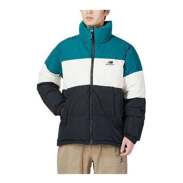 New Balance Warm Down Jacket Asia Sizing 'Black White Blue' 5PC44283-HT