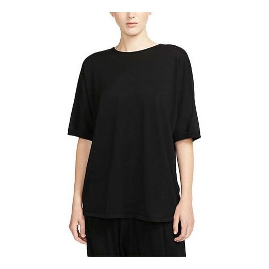 (WMNS) Nike ESC Solid Color Round Neck Short Sleeve Black DH2914-010