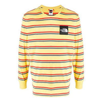 Men's THE NORTH FACE Stripe Printing Long Sleeves Tops Yellow NF0A4C9I