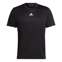 Men's adidas Back Training Round Neck Short Sleeve Black T-Shirt HN8506