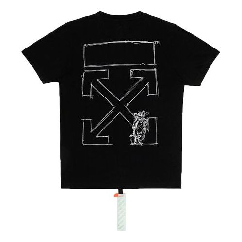 Off-White Lunar New Year limited Arrow Round Neck Short Sleeve Ordinary Version Black OMAA027T20JER0281001