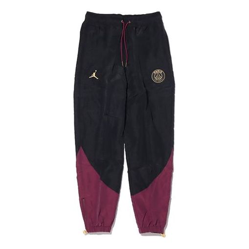 Air Jordan Paris Saint-Germain Colorblock Training Bundle Feet Sports Pants Black CZ3768-010