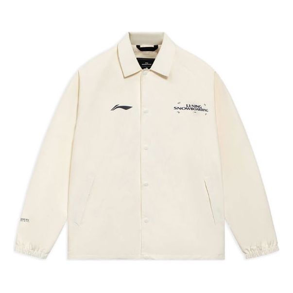 Li-Ning Series Logo Alphabet Printing Lapel Jacket 'Creamy White' AFDR982-4