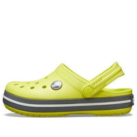 (GS) Crocs Crocband Cutout Detail Round Toe Clogs 'Yellow Grey' 204537-7H1
