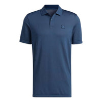Men's adidas Solid Color Sports Short Sleeve Polo Shirt Blue HF6496