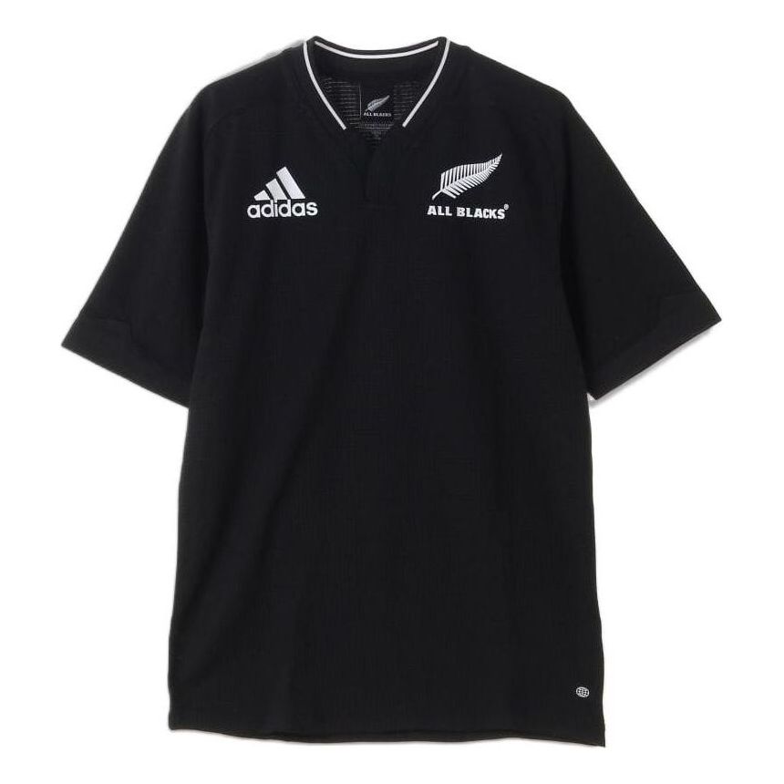 Men's adidas Logo Printing Round Neck Casual Short Sleeve Black T-Shirt HA2469
