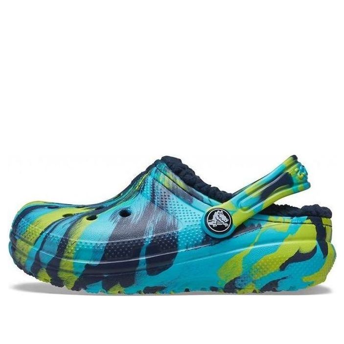 (GS) Crocs Classic Lined Marbled Clogs 'Blue Tie Dye' 207238-4HQ